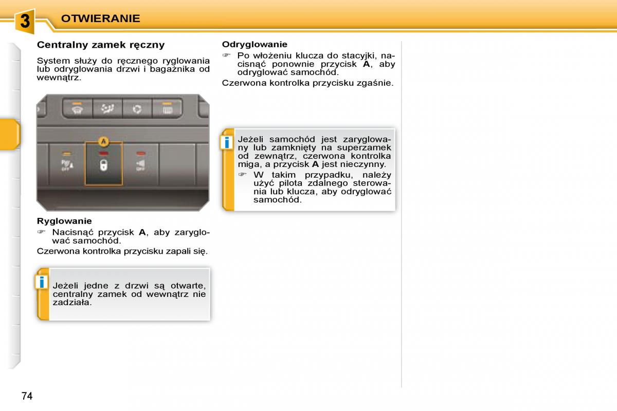 Peugeot 207 CC instrukcja obslugi / page 72