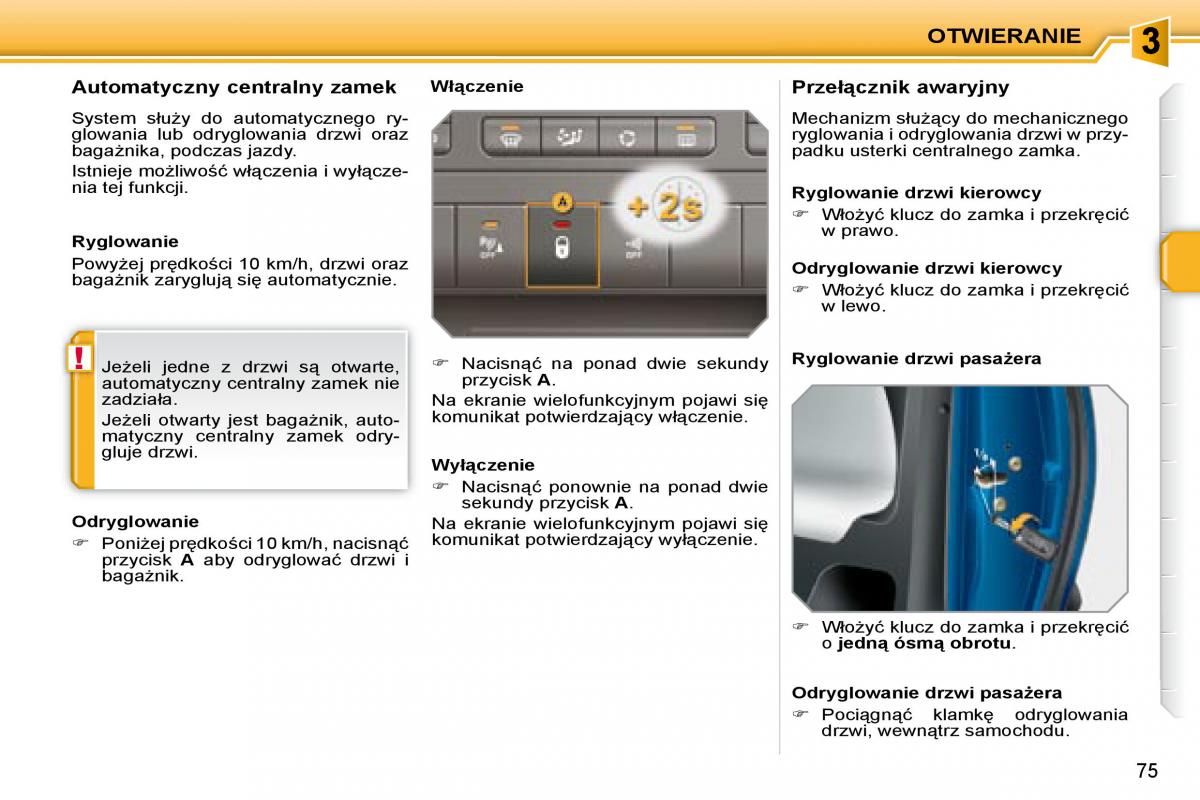 manual  Peugeot 207 CC instrukcja / page 73