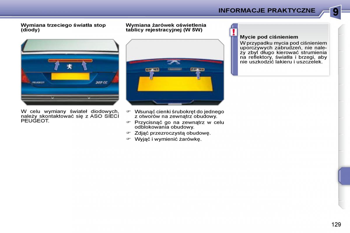 Peugeot 207 CC instrukcja obslugi / page 128