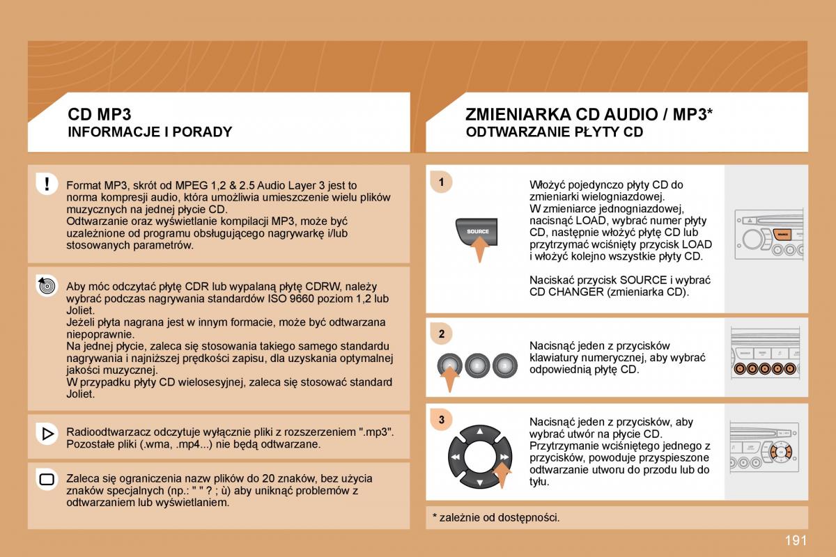 Peugeot 207 CC instrukcja obslugi / page 190