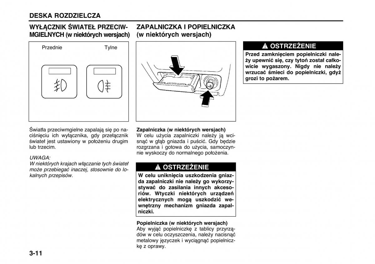 Suzuki Wagon R II 2 instrukcja obslugi / page 62