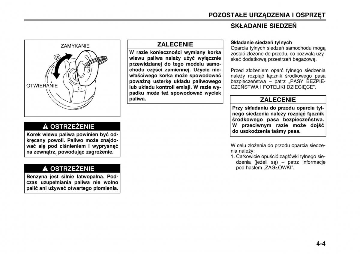 Suzuki Wagon R II 2 instrukcja obslugi / page 73