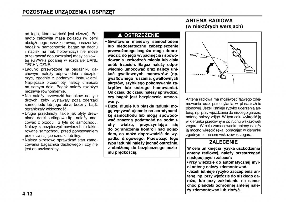 Suzuki Wagon R II 2 instrukcja obslugi / page 82