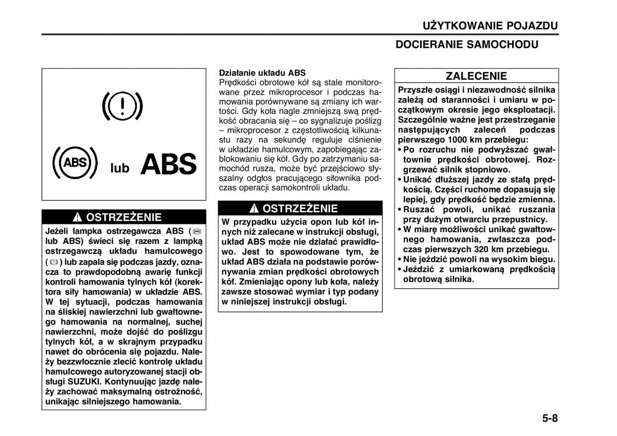 Suzuki Wagon R II 2 instrukcja obslugi / page 91