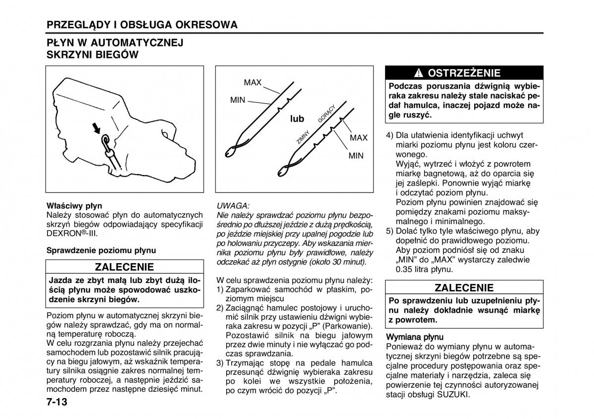 Suzuki Wagon R II 2 instrukcja obslugi / page 116