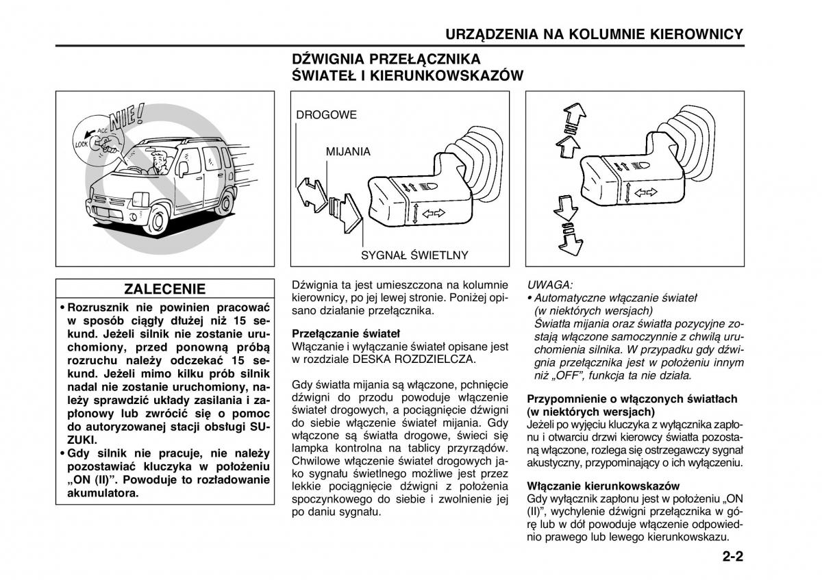 Suzuki Wagon R II 2 instrukcja obslugi / page 47