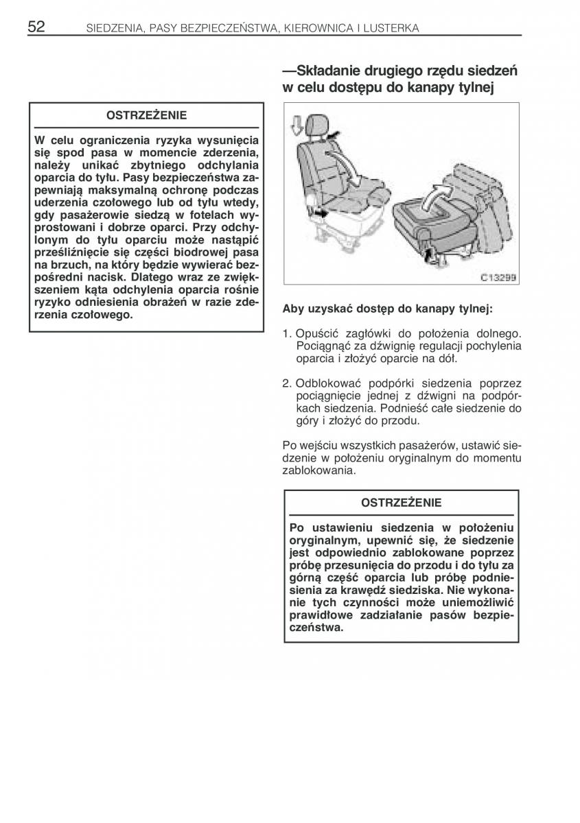 Toyota Previa II 2 instrukcja obslugi / page 61