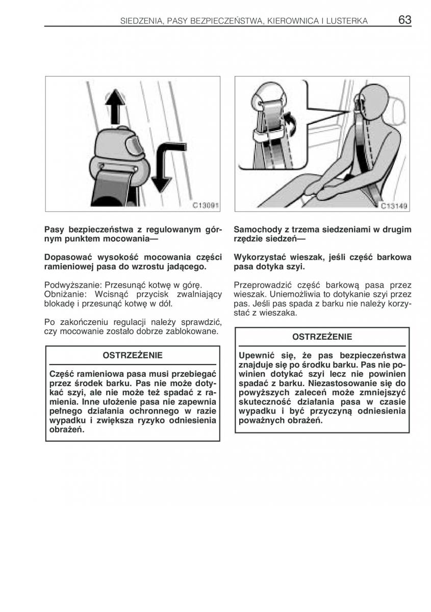 Toyota Previa II 2 instrukcja obslugi / page 72