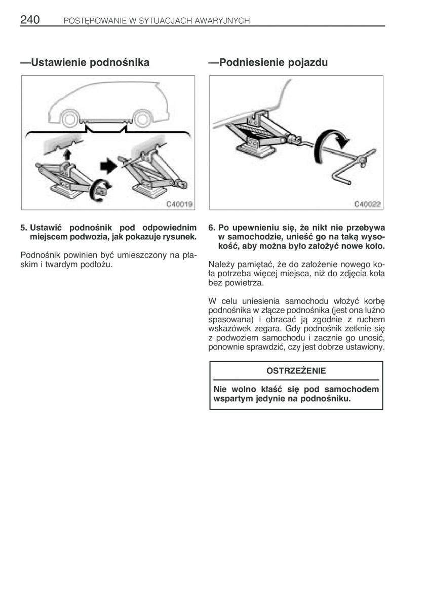 Toyota Previa II 2 instrukcja obslugi / page 249