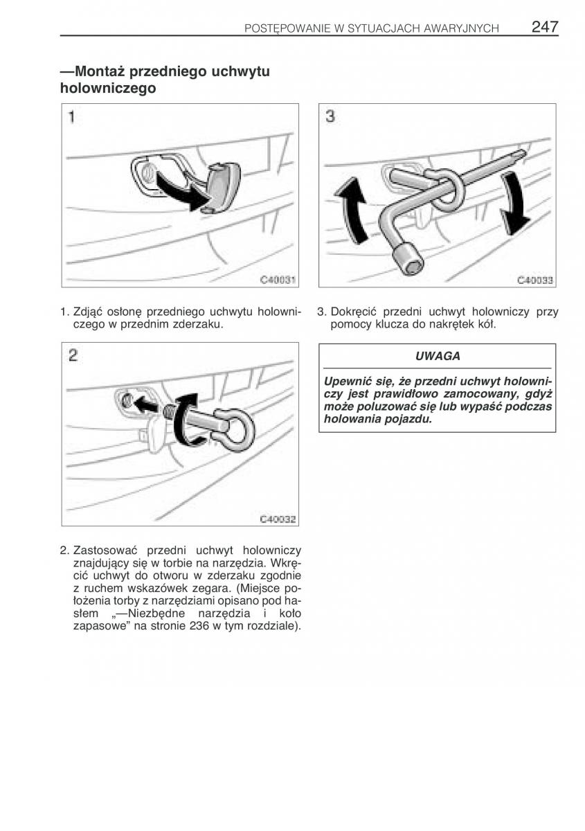 Toyota Previa II 2 instrukcja obslugi / page 256