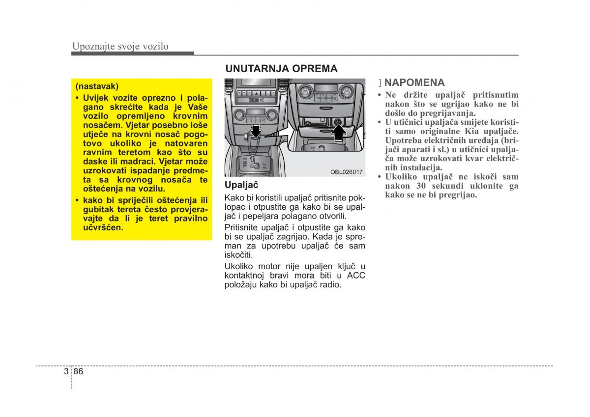 KIA Sorento I 1 vlasnicko uputstvo / page 96