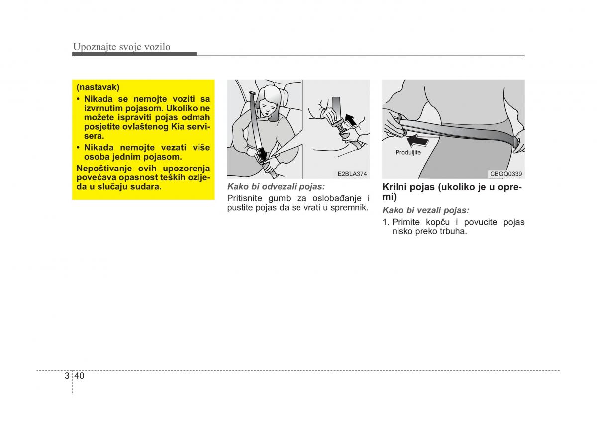 KIA Sorento I 1 vlasnicko uputstvo / page 50