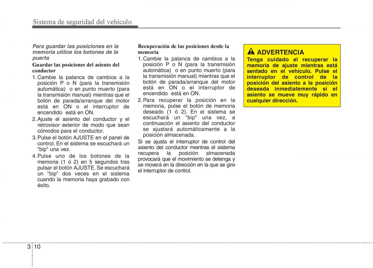 KIA Sorento II 2 manual del propietario / page 24