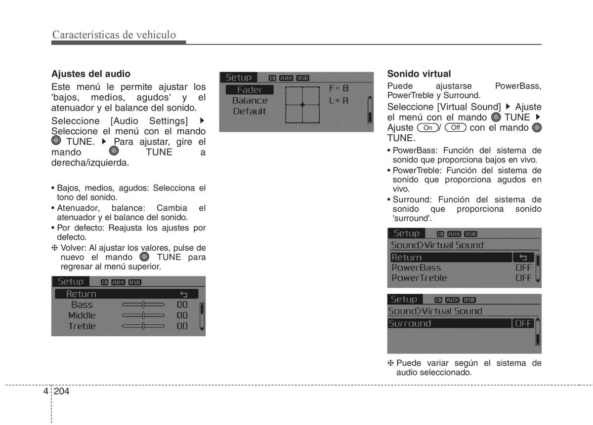 KIA Sorento II 2 manual del propietario / page 295