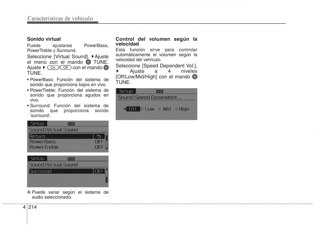 KIA Sorento II 2 manual del propietario / page 305