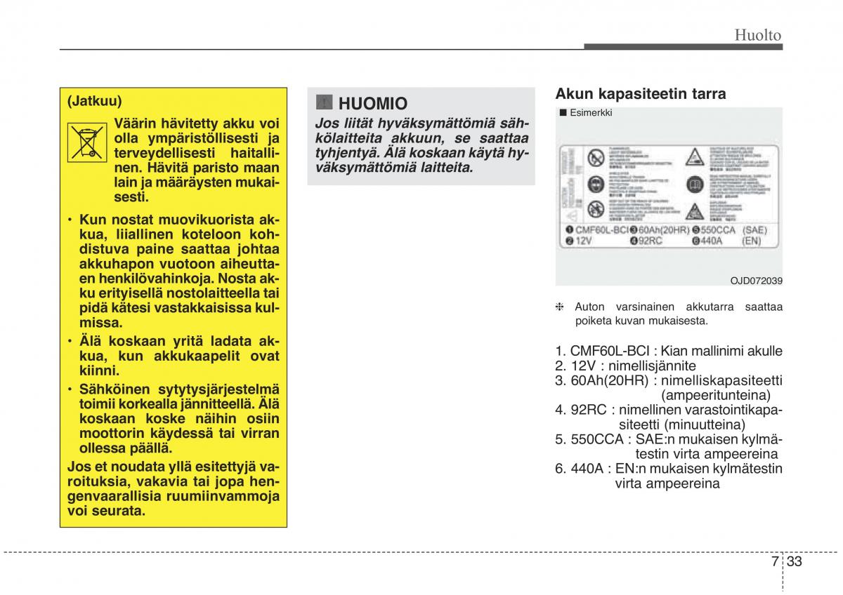 KIA Sorento II 2 omistajan kasikirja / page 550