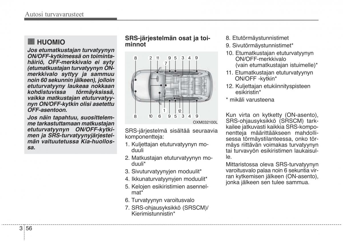 KIA Sorento II 2 omistajan kasikirja / page 73