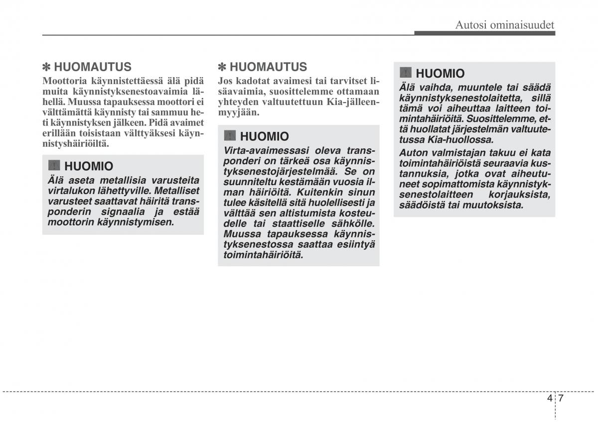 KIA Sorento II 2 omistajan kasikirja / page 100