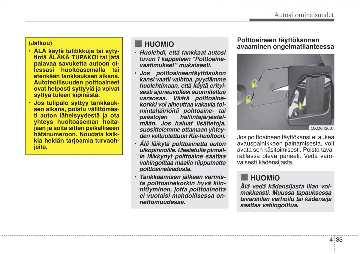 KIA Sorento II 2 omistajan kasikirja / page 126