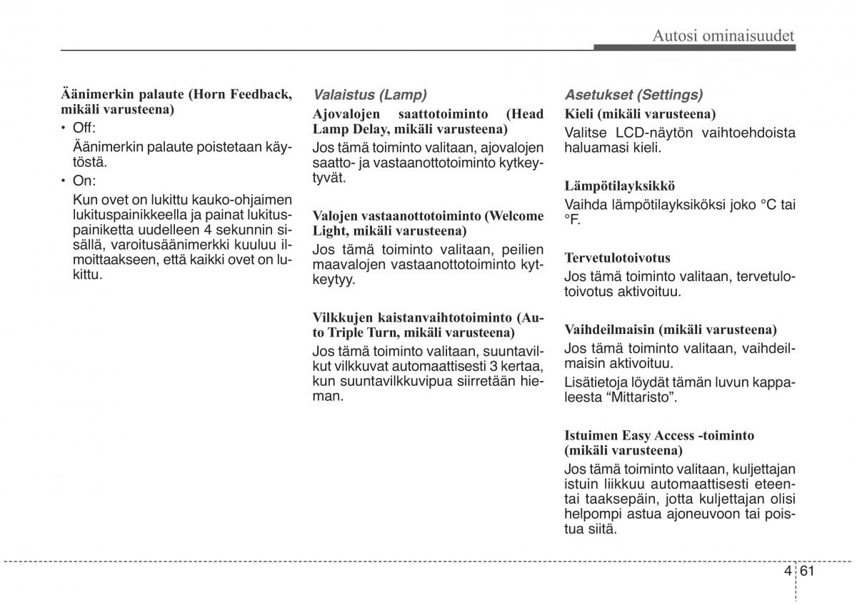 KIA Sorento II 2 omistajan kasikirja / page 154