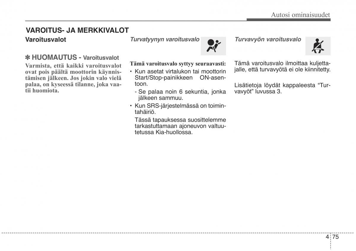 KIA Sorento II 2 omistajan kasikirja / page 168