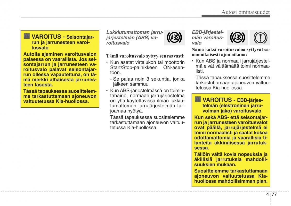 KIA Sorento II 2 omistajan kasikirja / page 170