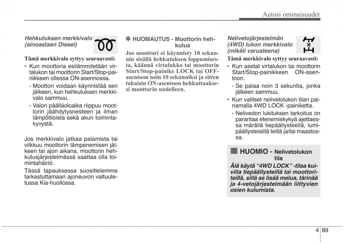 KIA Sorento II 2 omistajan kasikirja / page 182