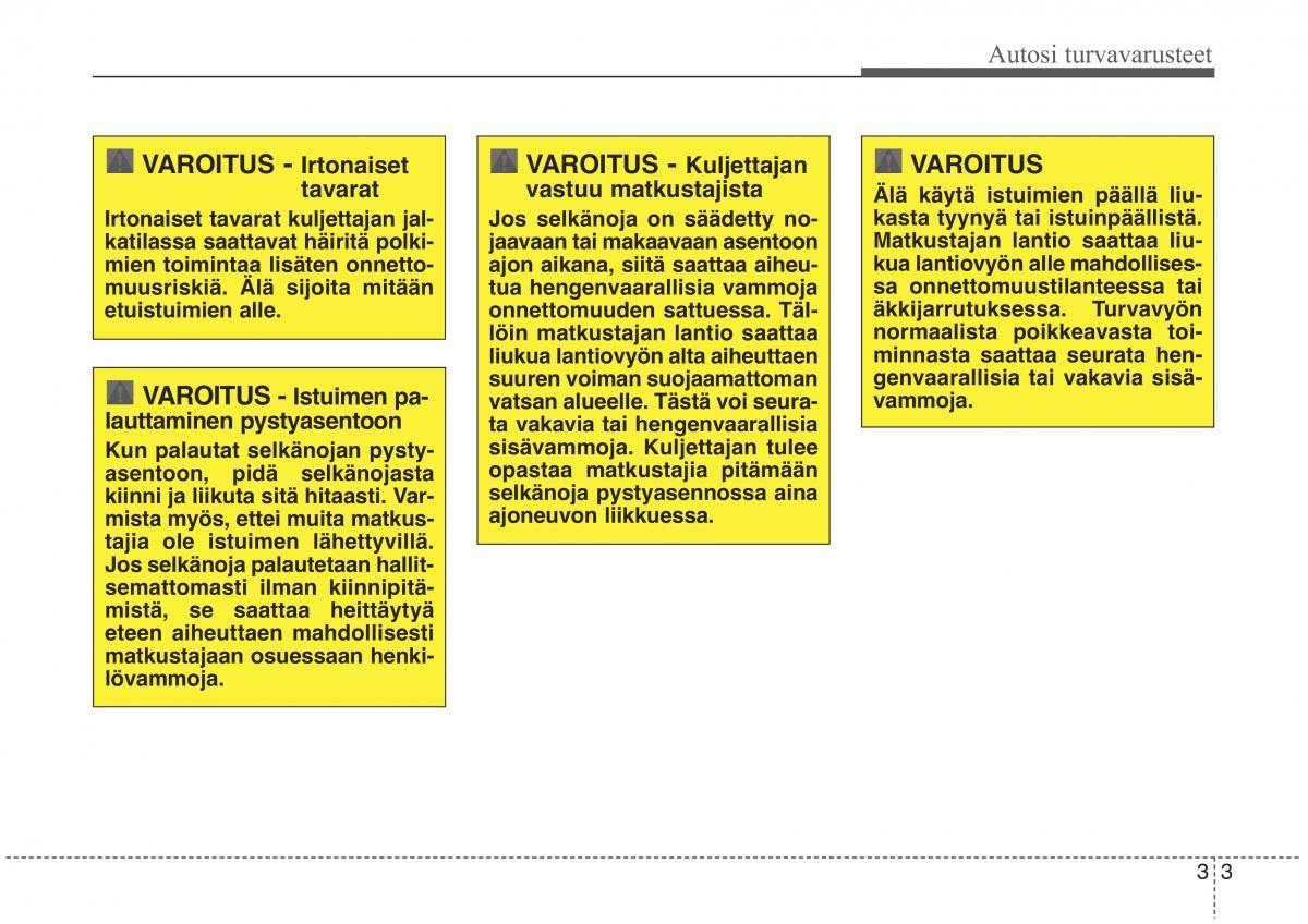 KIA Sorento II 2 omistajan kasikirja / page 20