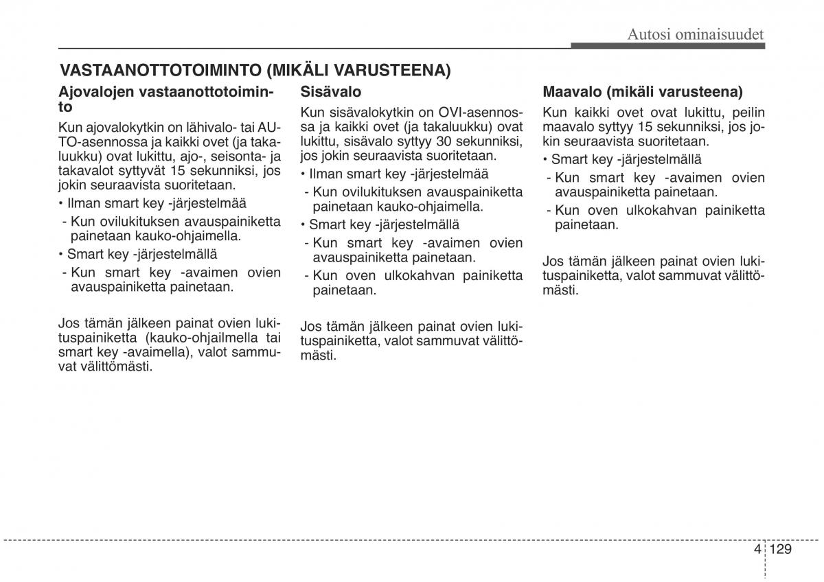 KIA Sorento II 2 omistajan kasikirja / page 222