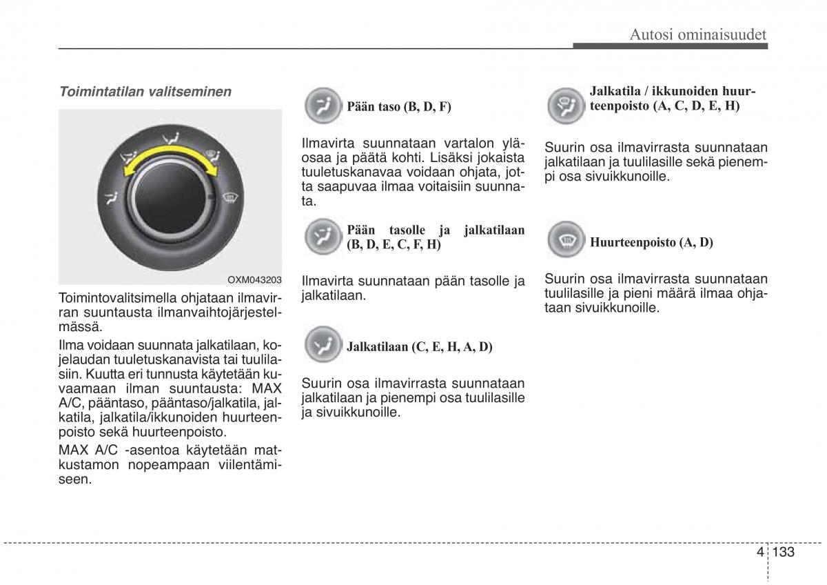 KIA Sorento II 2 omistajan kasikirja / page 226