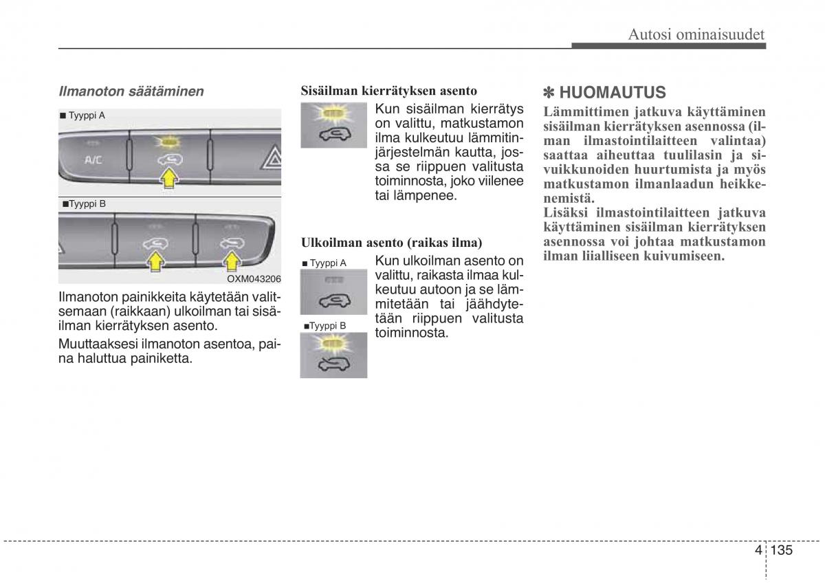 KIA Sorento II 2 omistajan kasikirja / page 228