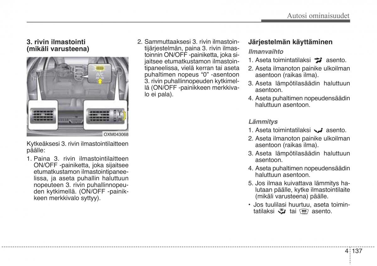 KIA Sorento II 2 omistajan kasikirja / page 230