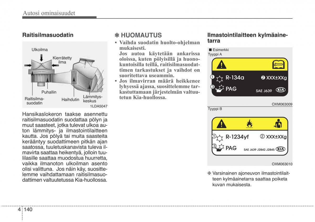 KIA Sorento II 2 omistajan kasikirja / page 233