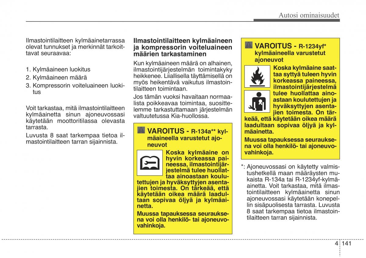 KIA Sorento II 2 omistajan kasikirja / page 234