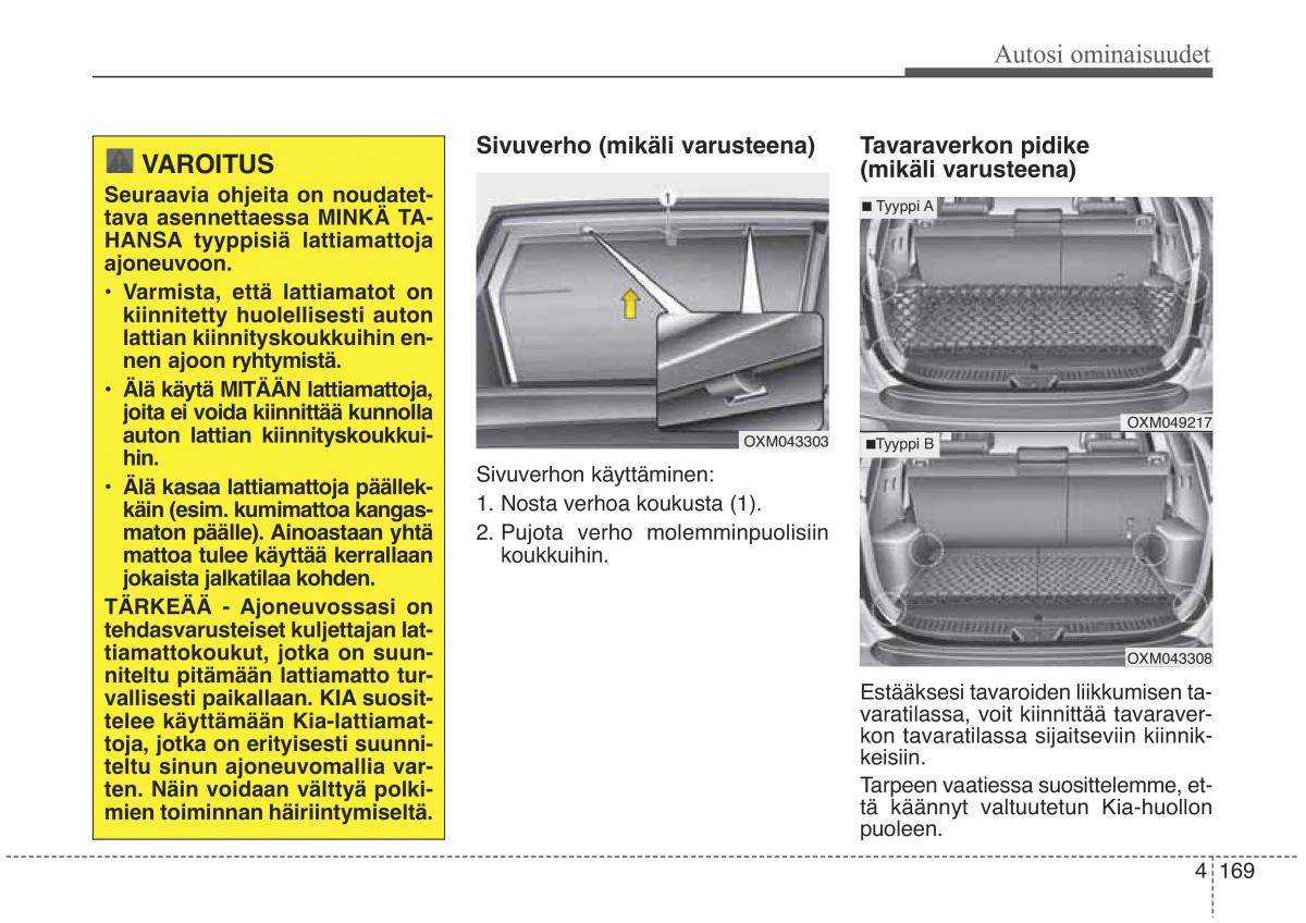 KIA Sorento II 2 omistajan kasikirja / page 262