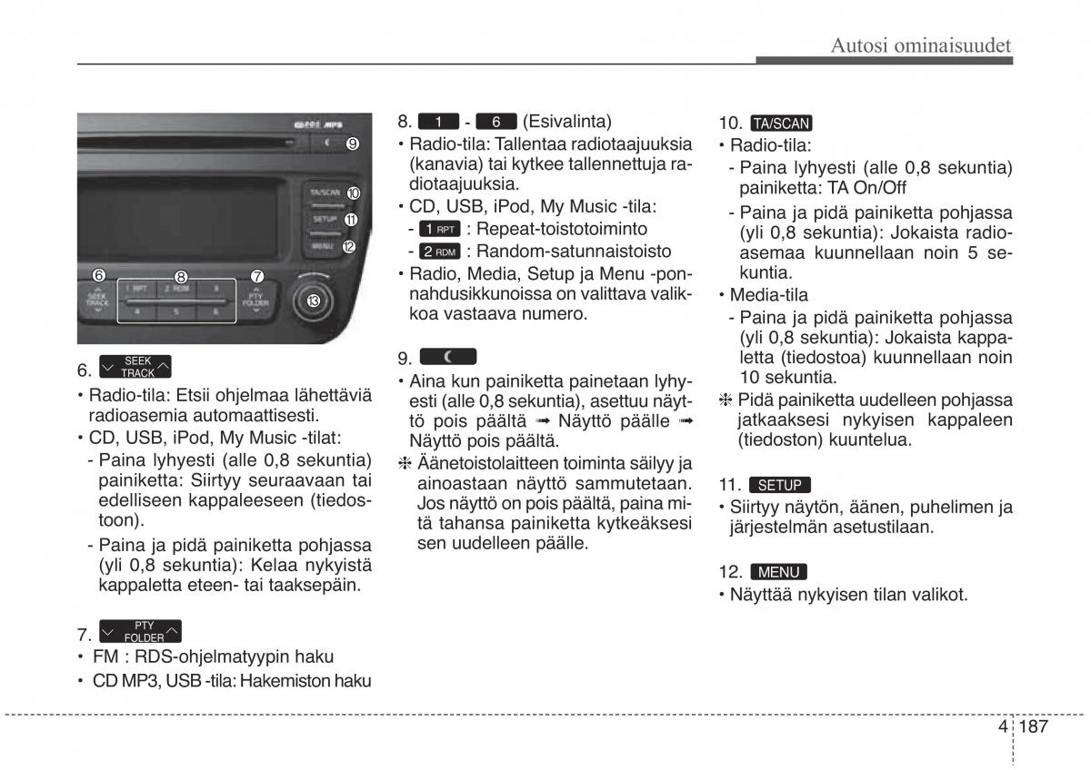 KIA Sorento II 2 omistajan kasikirja / page 280