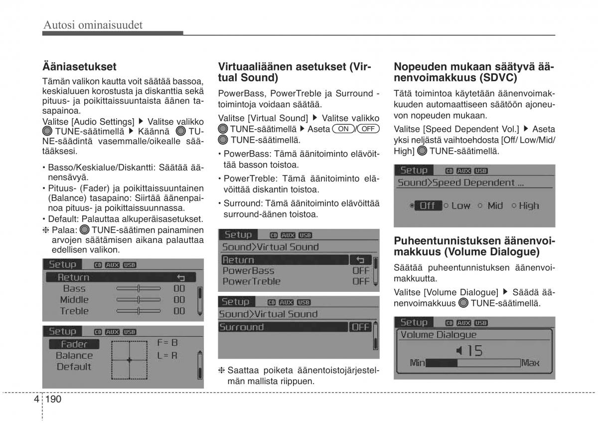 KIA Sorento II 2 omistajan kasikirja / page 283