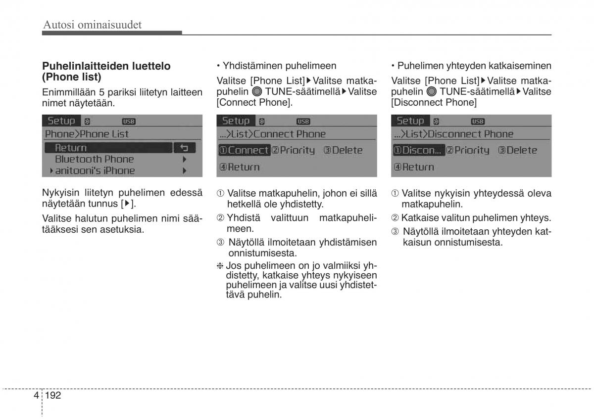 KIA Sorento II 2 omistajan kasikirja / page 285