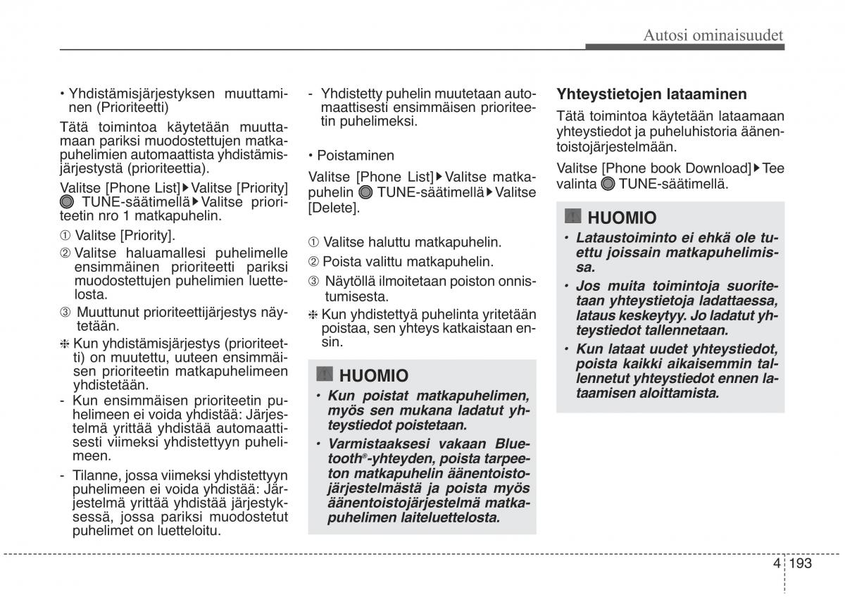 KIA Sorento II 2 omistajan kasikirja / page 286