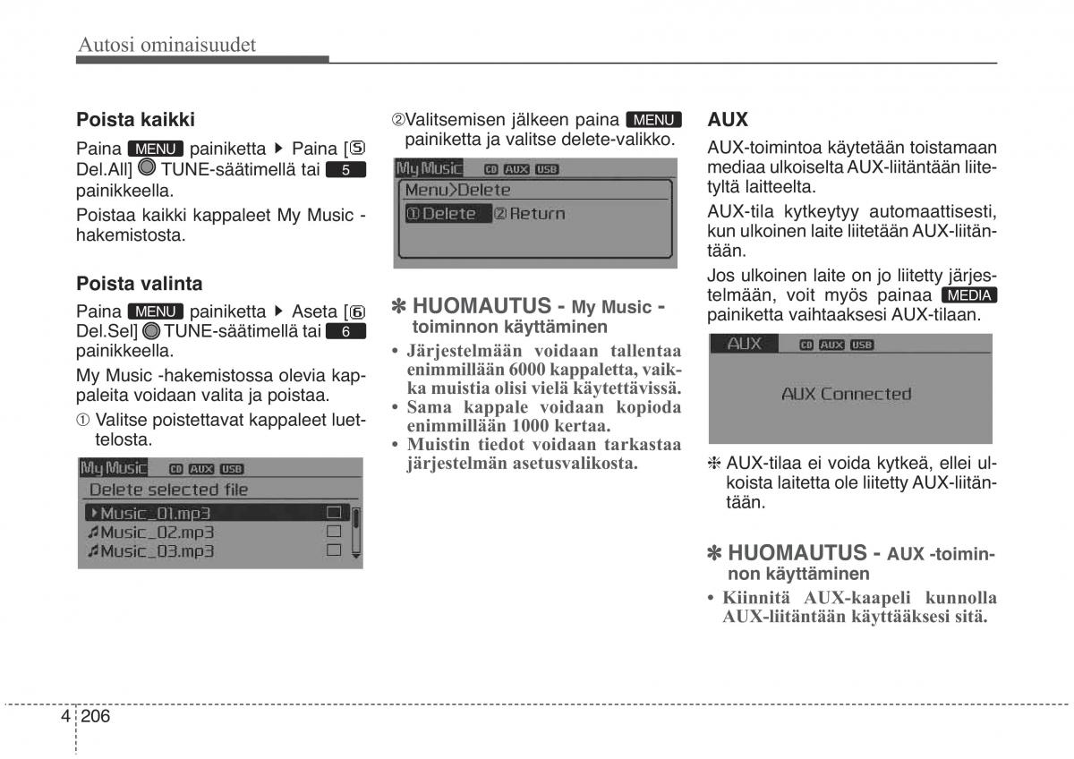 KIA Sorento II 2 omistajan kasikirja / page 299