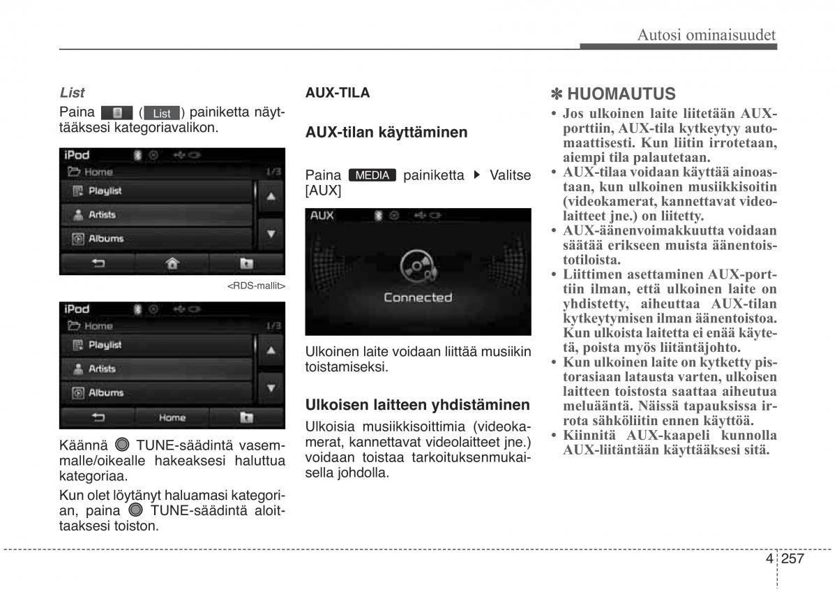 KIA Sorento II 2 omistajan kasikirja / page 350