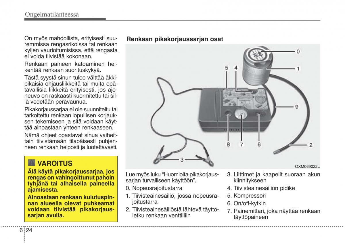 KIA Sorento II 2 omistajan kasikirja / page 507