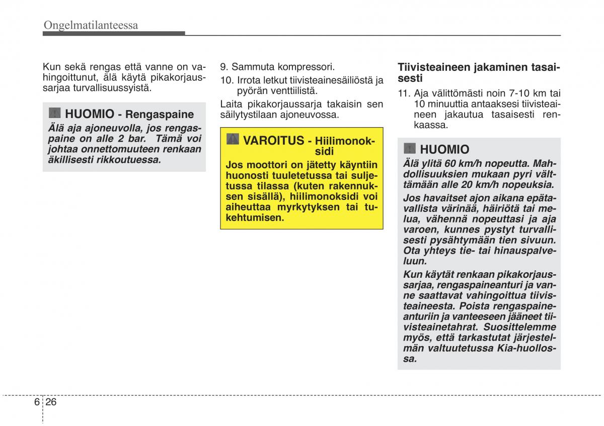 KIA Sorento II 2 omistajan kasikirja / page 509