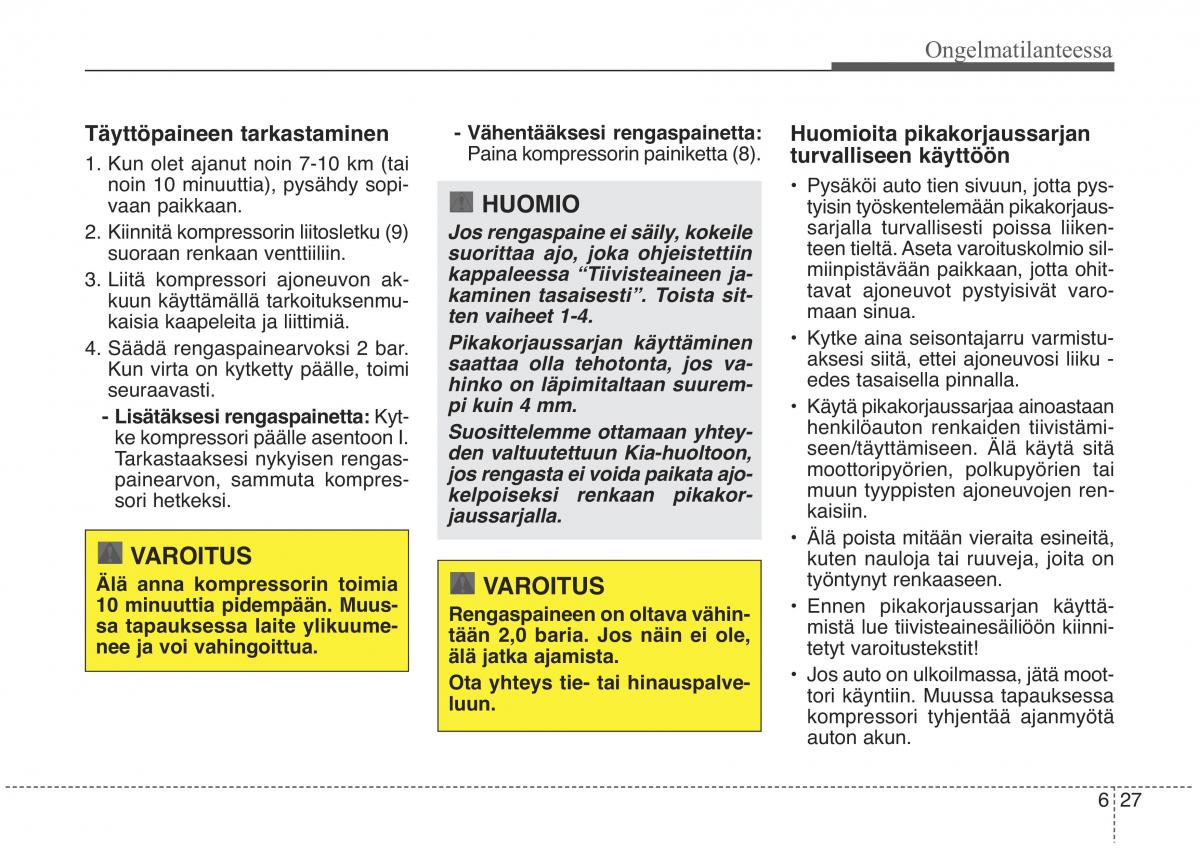 KIA Sorento II 2 omistajan kasikirja / page 510