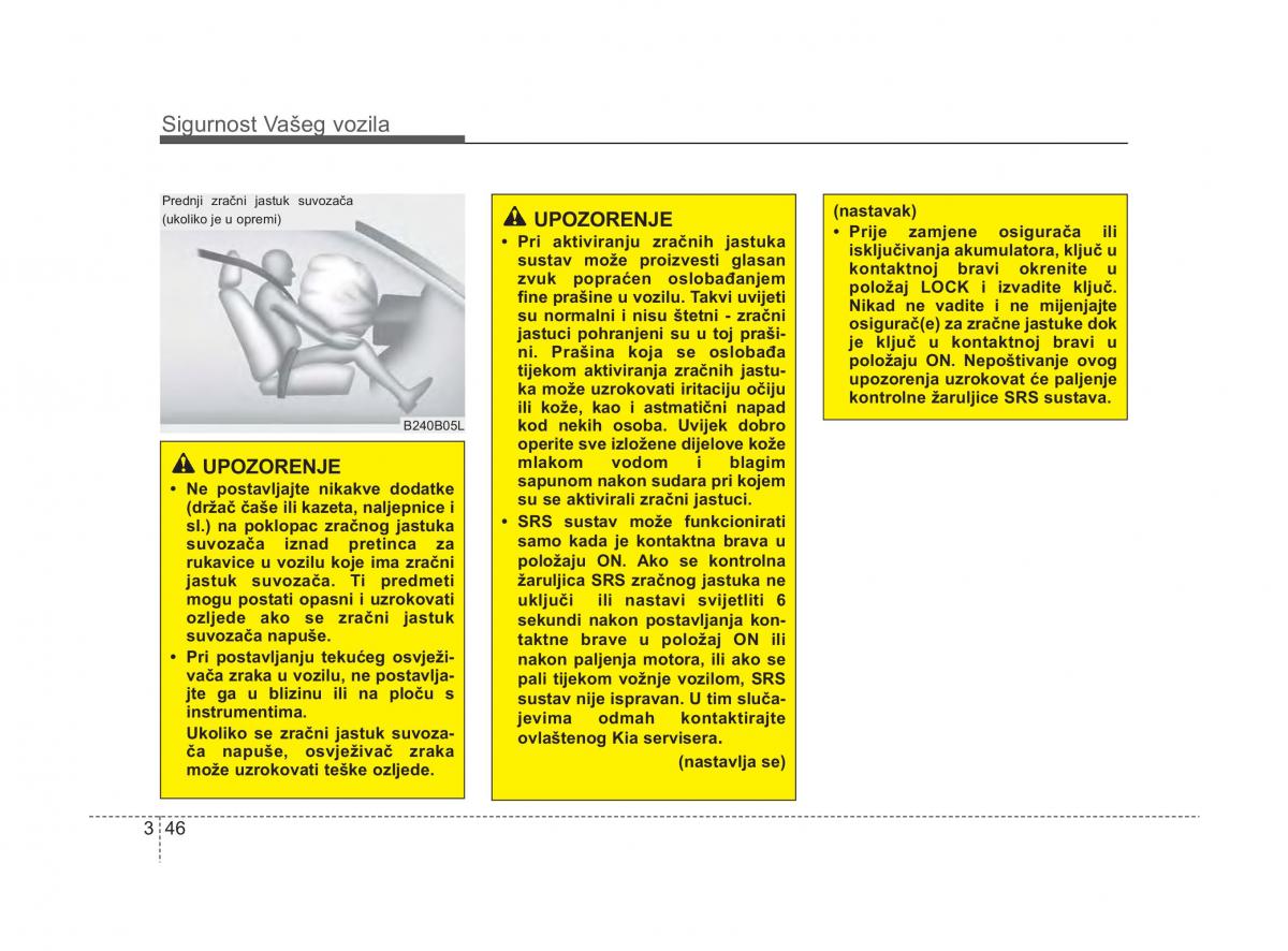 KIA Sorento II 2 vlasnicko uputstvo / page 62