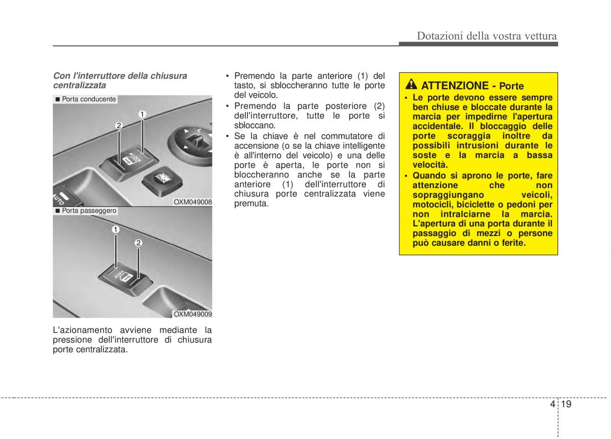 KIA Sorento II 2 manuale del proprietario / page 122