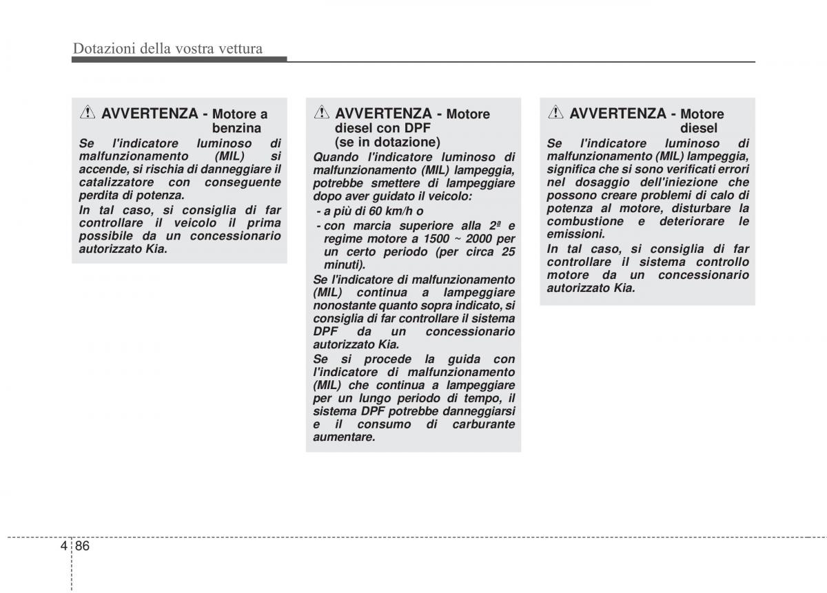 KIA Sorento II 2 manuale del proprietario / page 189