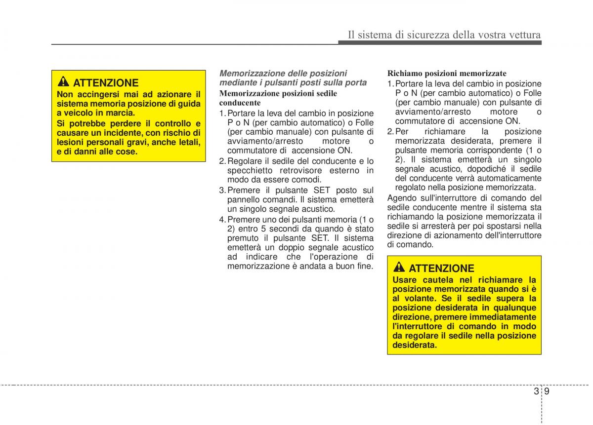 KIA Sorento II 2 manuale del proprietario / page 37