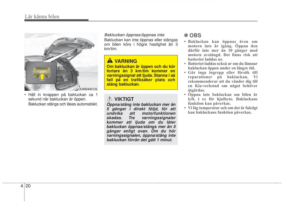 KIA Sorento II 2 instruktionsbok / page 113