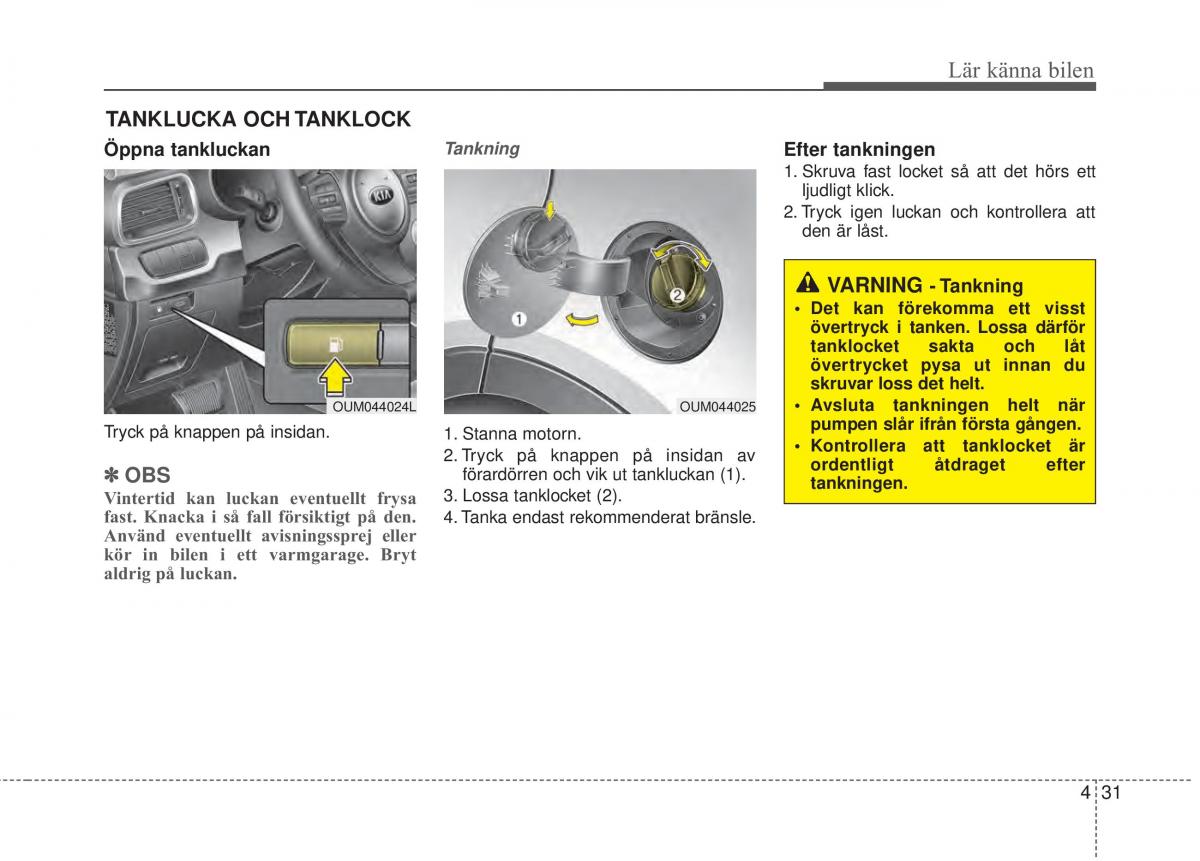 KIA Sorento II 2 instruktionsbok / page 124